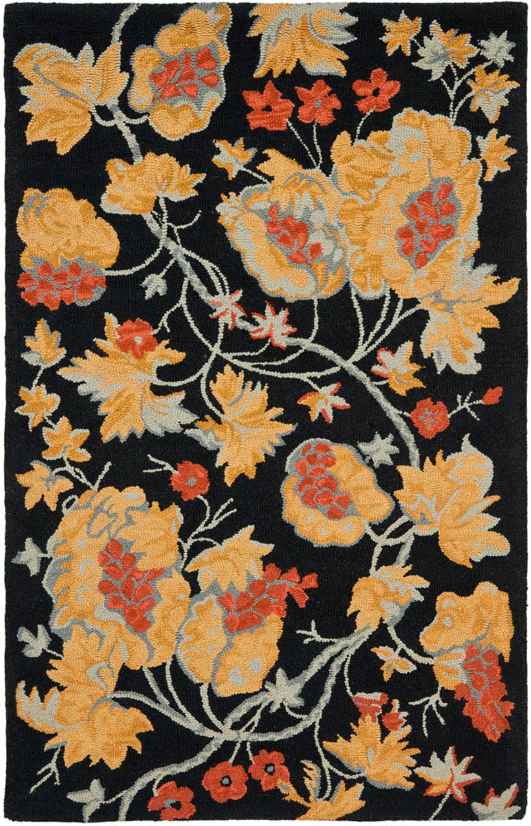 Safavieh Blossom Blm918A Black / Multi Floral / Country Area Rug