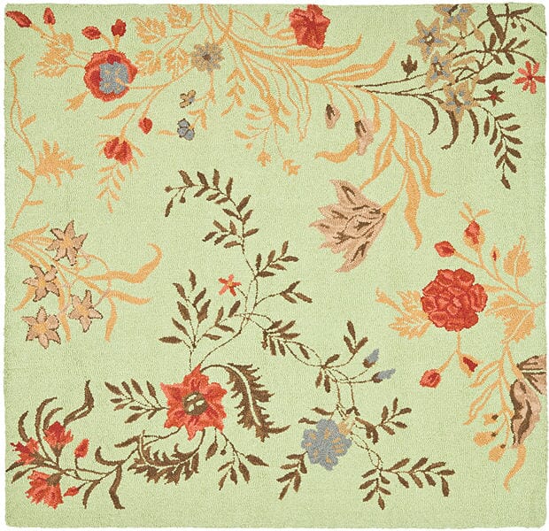 Safavieh Blossom Blm919A Light Green / Multi Floral / Country Area Rug