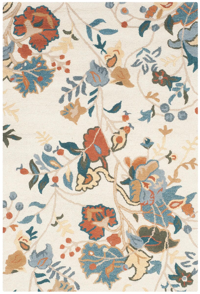 Safavieh Blossom Blm975A Red Blue Multi Floral / Country Area Rug