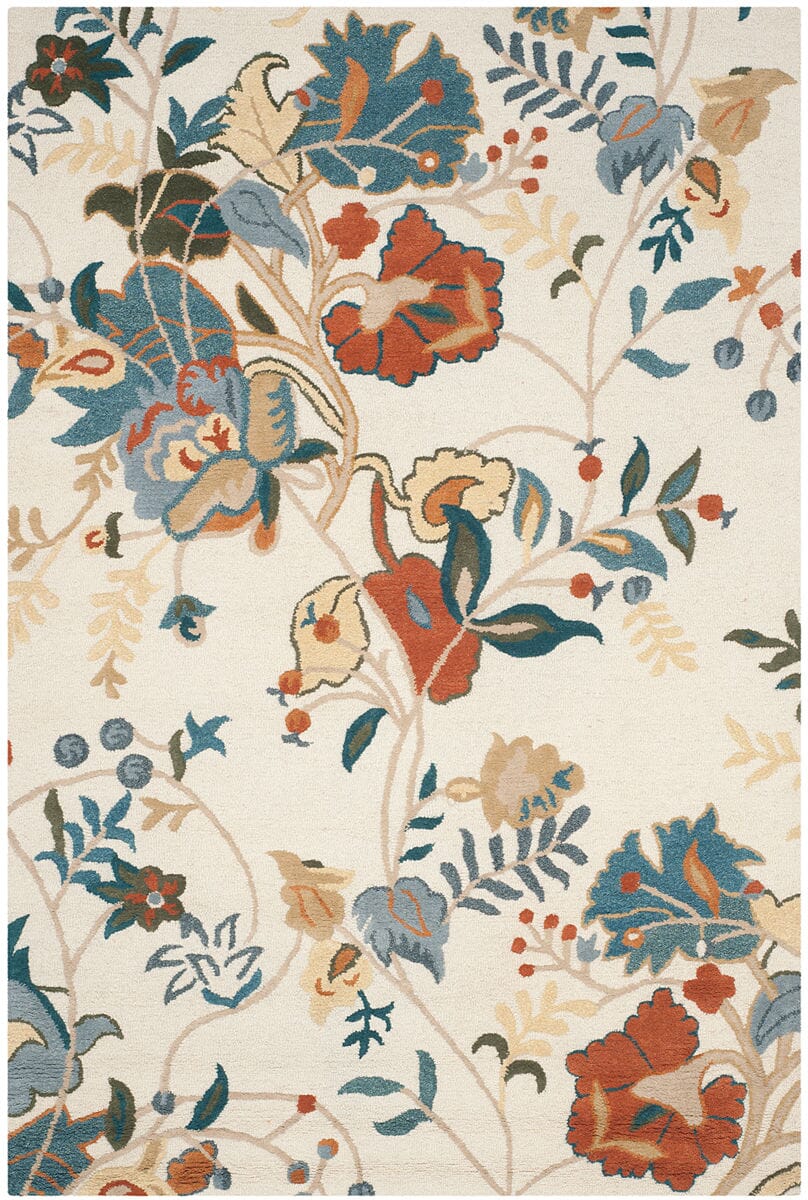 Safavieh Blossom Blm975A Red Blue Multi Floral / Country Area Rug