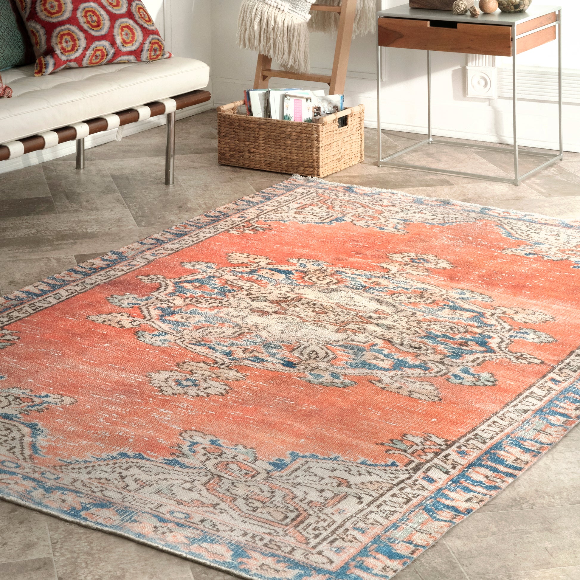 Nuloom Kendall Printed Regal Wreath Nke2613A Orange Area Rug