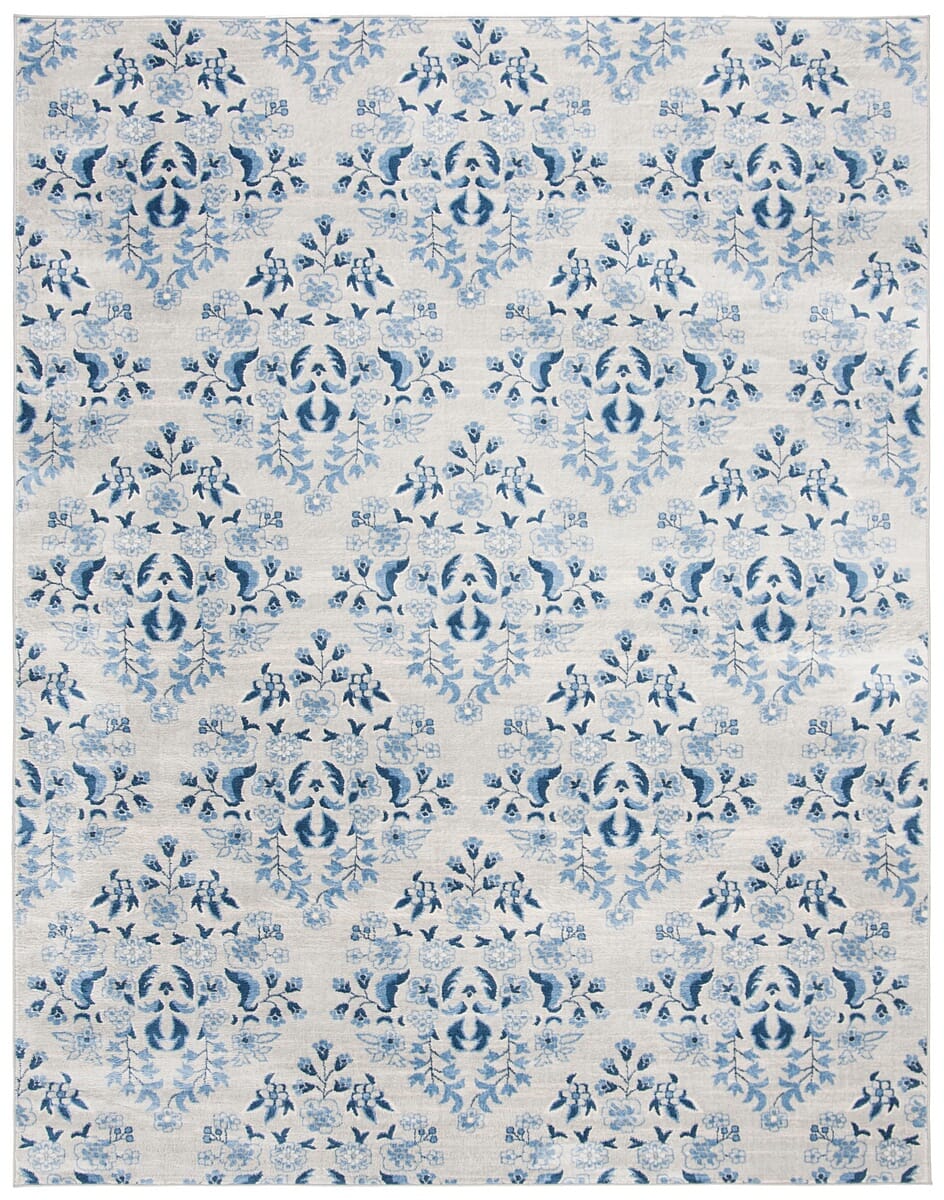 Safavieh Brentwood Bnt856D Cream / Blue Damask Area Rug