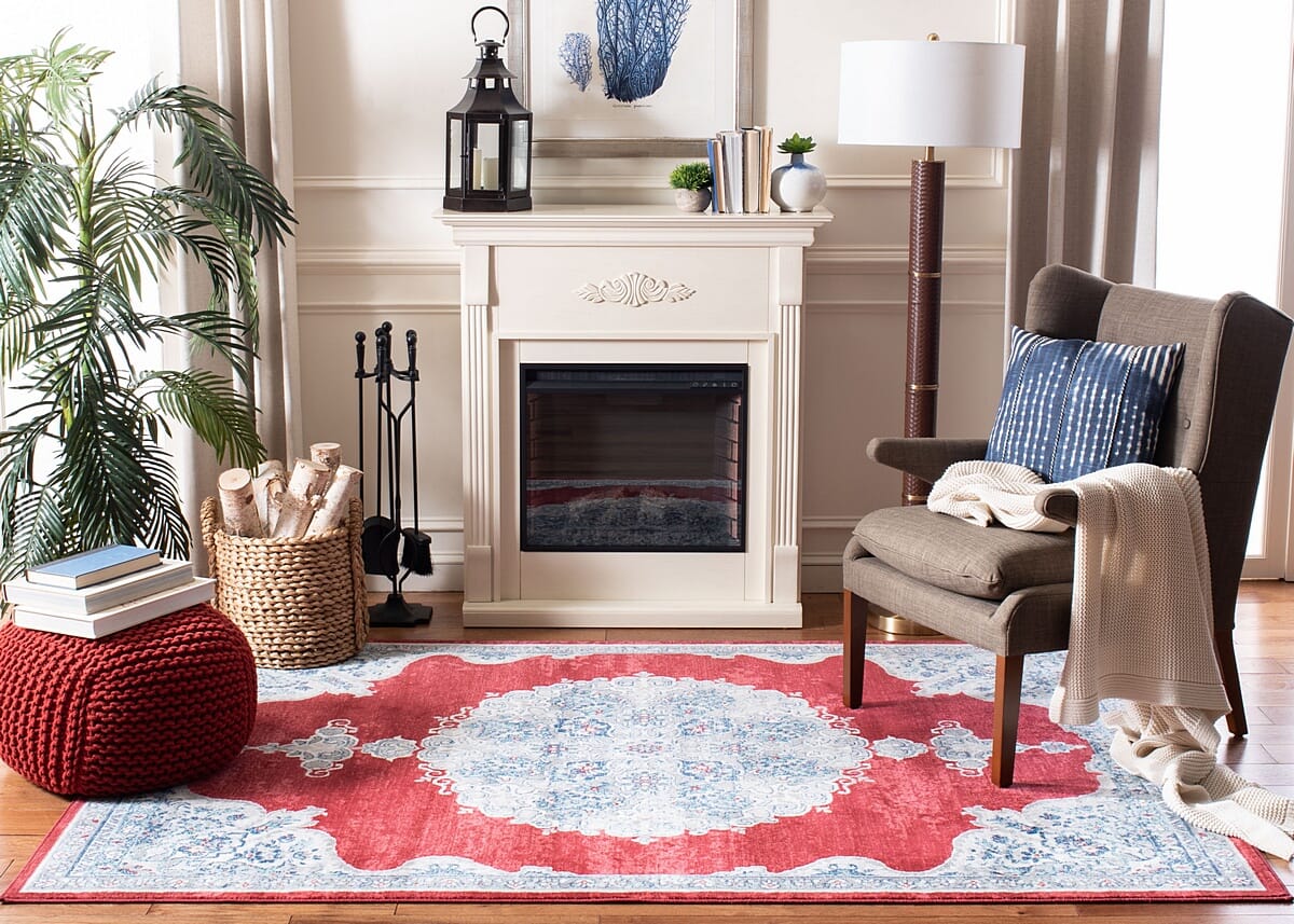 Safavieh Brentwood Bnt867Q Red / Ivory Area Rug