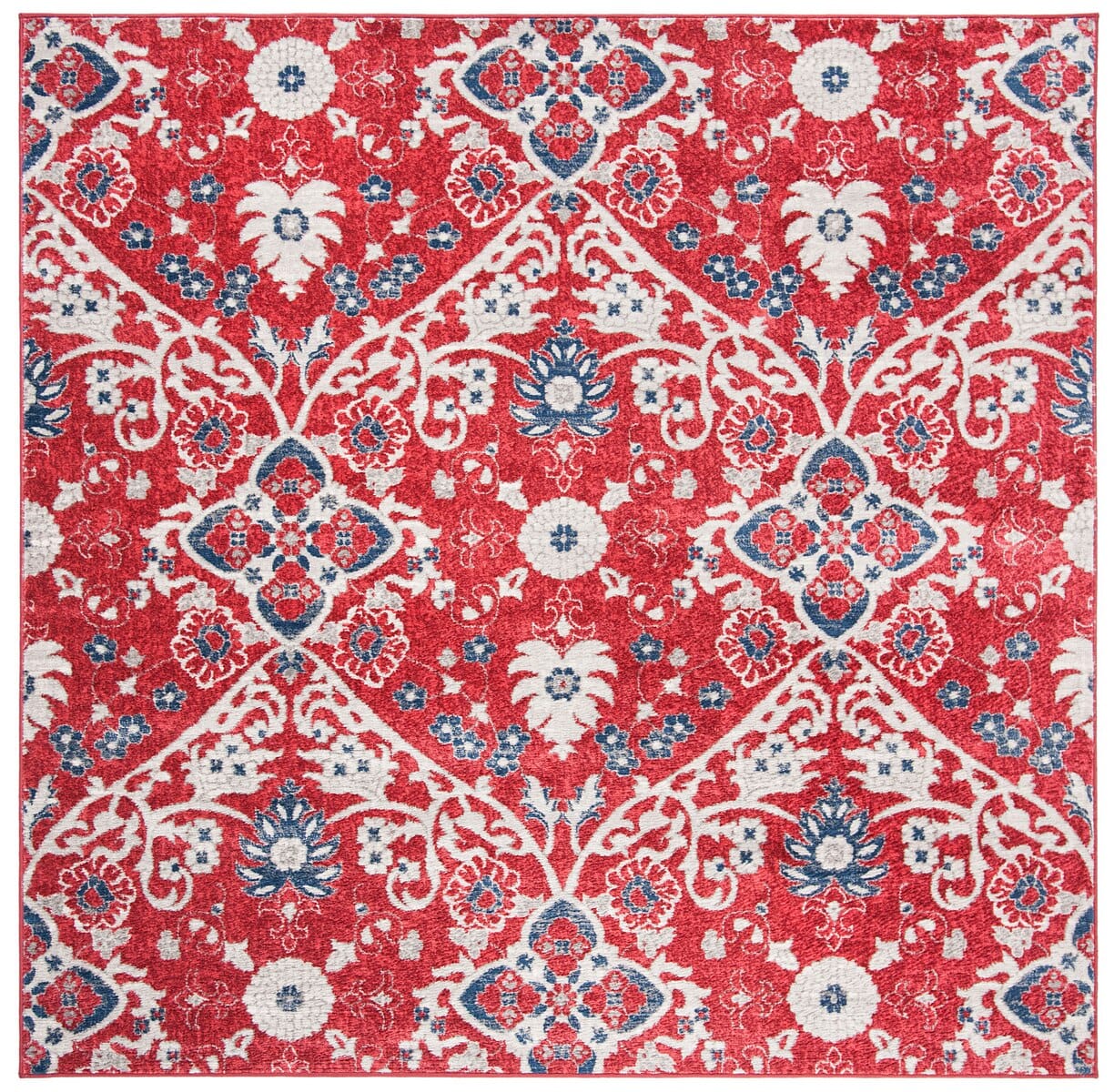 Safavieh Brentwood Bnt894R Red / Ivory Damask Area Rug