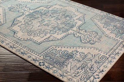 Surya Bohemian Bom-2301 Teal, Navy, Charcoal, Beige, Taupe Area Rug