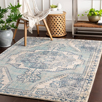 Surya Bohemian Bom-2301 Teal, Navy, Charcoal, Beige, Taupe Area Rug