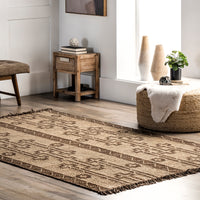 Nuloom Livy And Leather Tribal Nli3574A Natural Area Rug