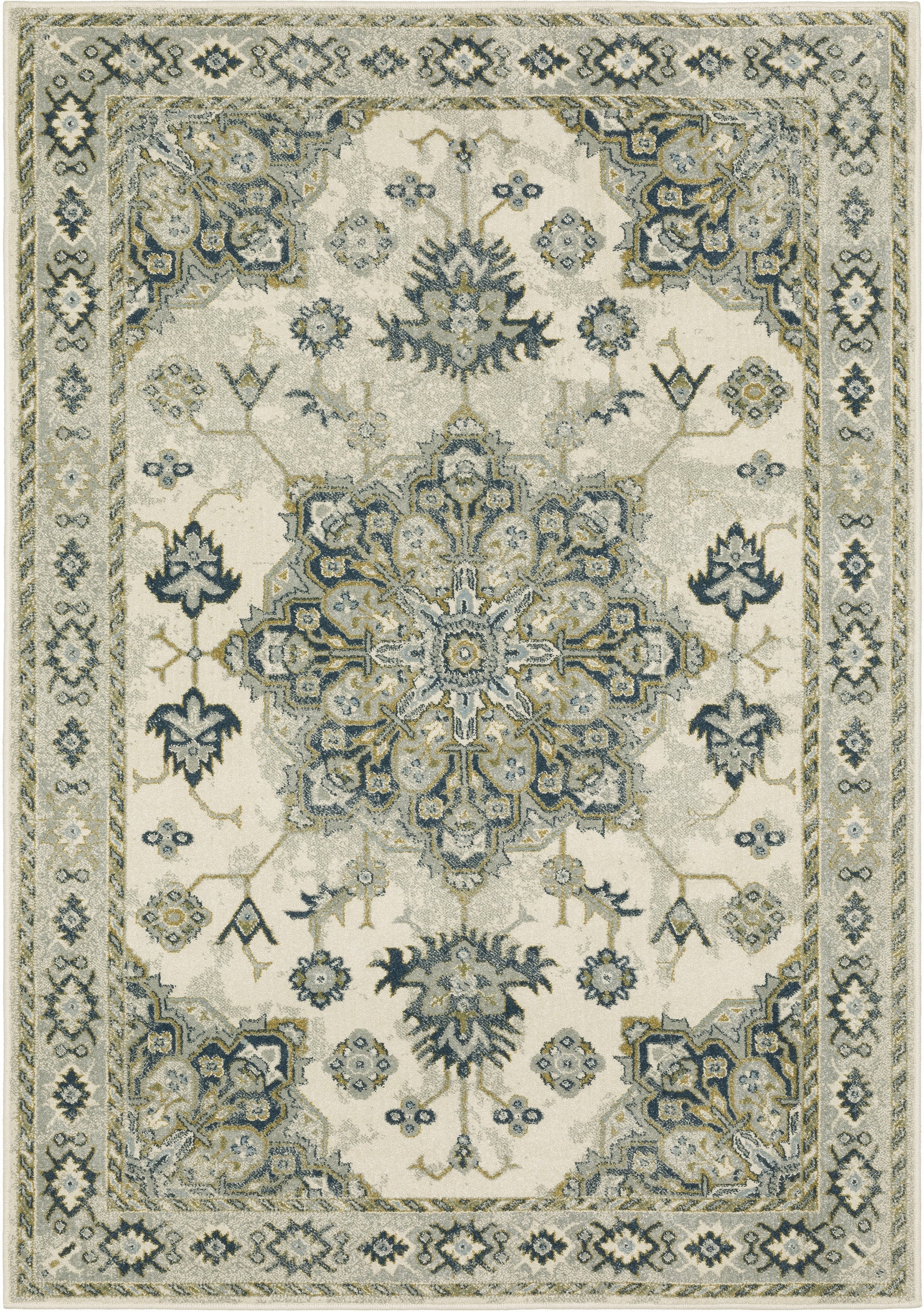 Oriental Weavers Sphinx Branson Br04B Ivory/ Blue Area Rug