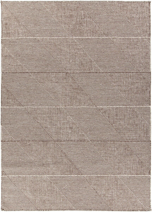 Chandra Bristol Bri35808 Brown / White Geometric Area Rug