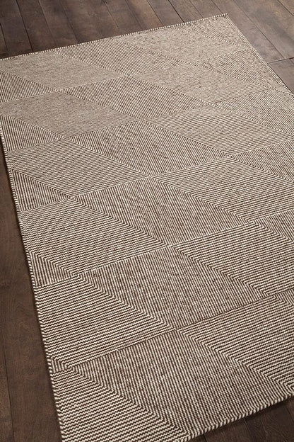 Chandra Bristol Bri35808 Brown / White Geometric Area Rug