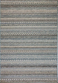 Dynamic Brighton 8570 Beige / Blue Striped Area Rug