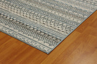 Dynamic Brighton 8570 Beige / Blue Striped Area Rug