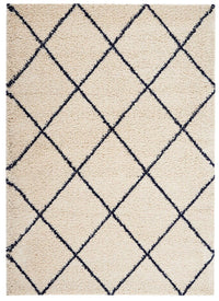 Nourison Brisbane Bri03 Ivory Blue Geometric Area Rug