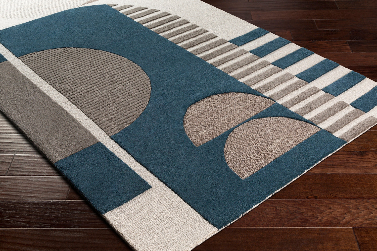 Surya Brooklyn Bro-2303 Teal, Khaki, Charcoal Rugs.