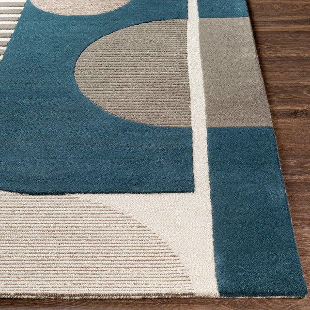 Surya Brooklyn Bro-2303 Teal, Khaki, Charcoal Rugs.