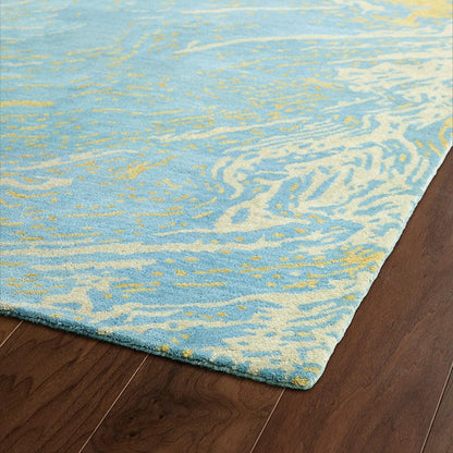 Kaleen Brushstrokes Brs01 Blue (17) Organic / Abstract Area Rug