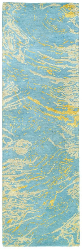 Kaleen Brushstrokes Brs01 Blue (17) Organic / Abstract Area Rug