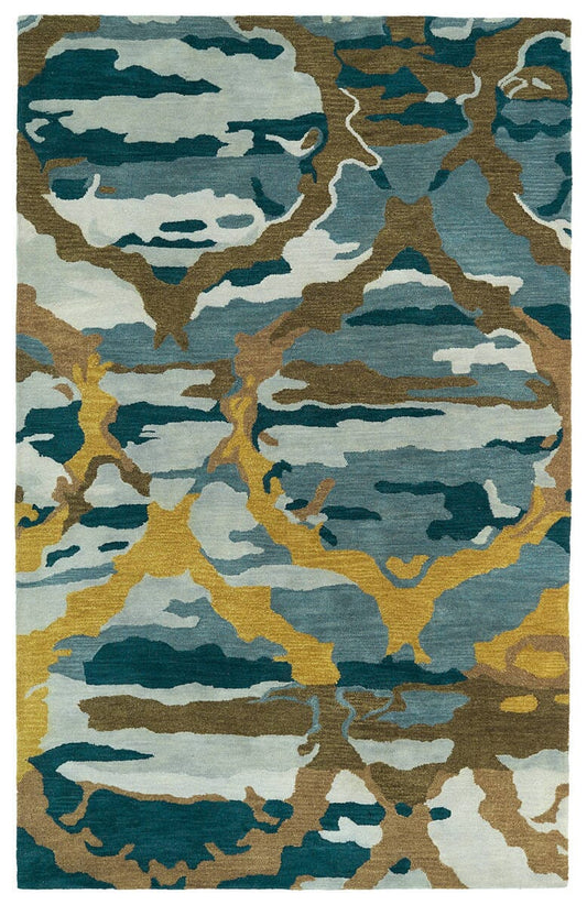 Kaleen Brushstrokes Brs02 Blue (17) Organic / Abstract Area Rug