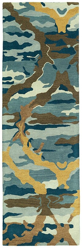 Kaleen Brushstrokes Brs02 Blue (17) Organic / Abstract Area Rug