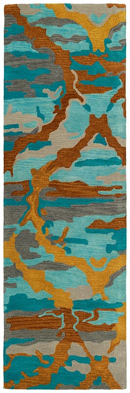 Kaleen Brushstrokes Brs02 Teal (91) Organic / Abstract Area Rug