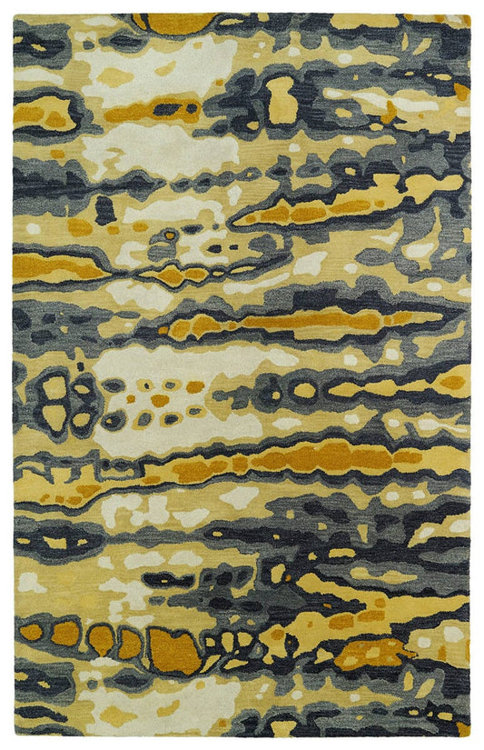 Kaleen Brushstrokes Brs03 Gold (05) Organic / Abstract Area Rug