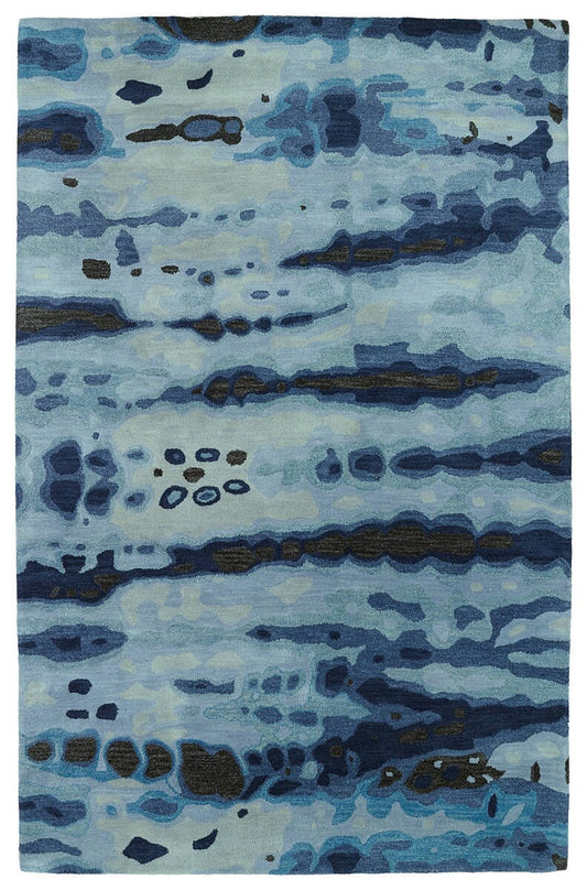Kaleen Brushstrokes Brs03 Blue (17) Organic / Abstract Area Rug