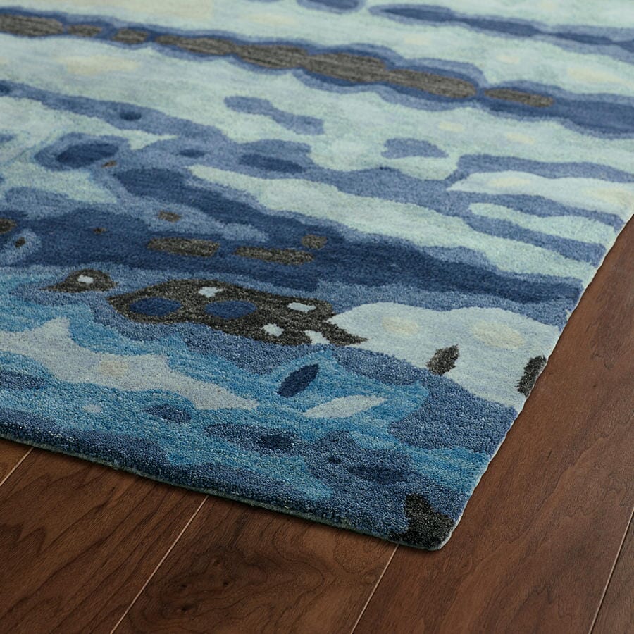 Kaleen Brushstrokes Brs03 Blue (17) Organic / Abstract Area Rug