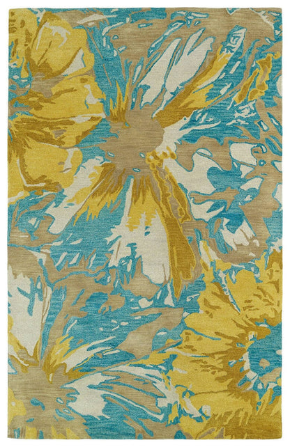 Kaleen Brushstrokes Brs06 Gold (05) Floral / Country Area Rug