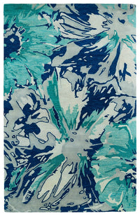Kaleen Brushstrokes Brs06 Blue (17) Floral / Country Area Rug