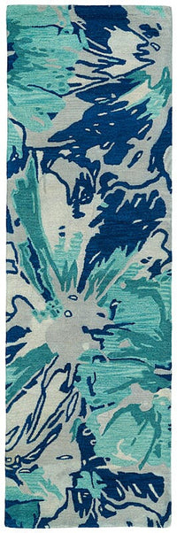 Kaleen Brushstrokes Brs06 Blue (17) Floral / Country Area Rug