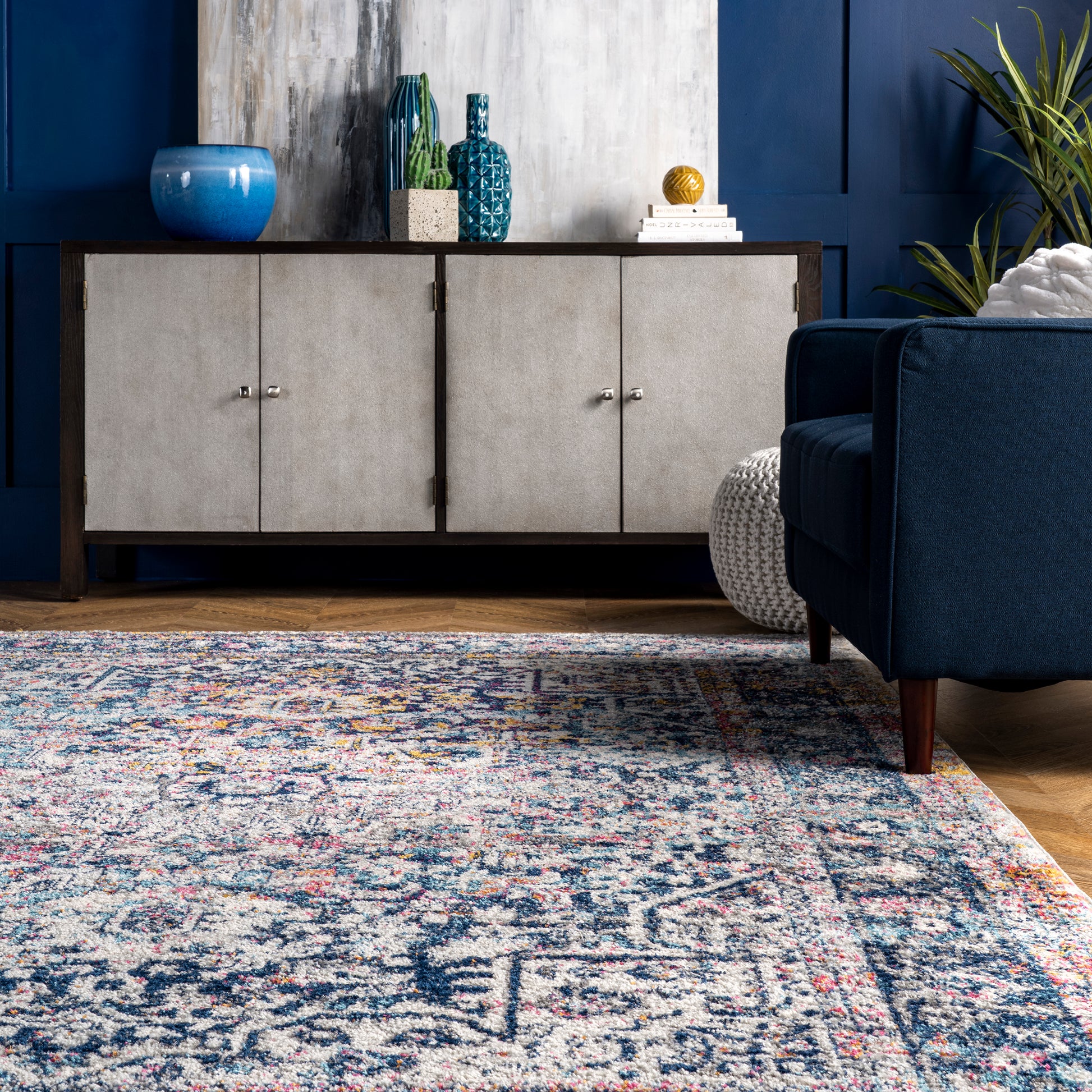 Nuloom Vintage Lilah Nvi3138A Blue Area Rug