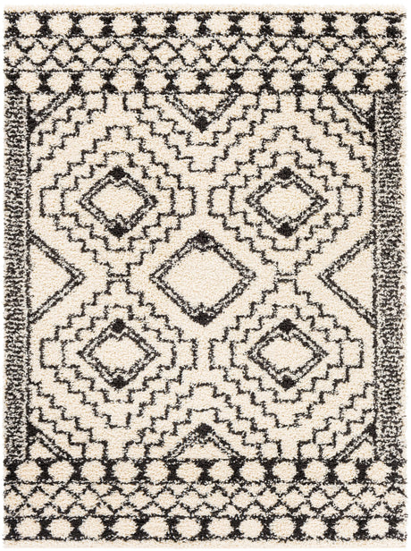 Surya Beni Shag Bsh-2300 Charcoal, Cream Rugs.