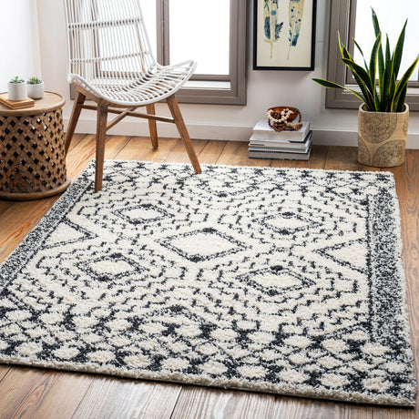 Surya Beni Shag Bsh-2300 Charcoal, Cream Rugs.