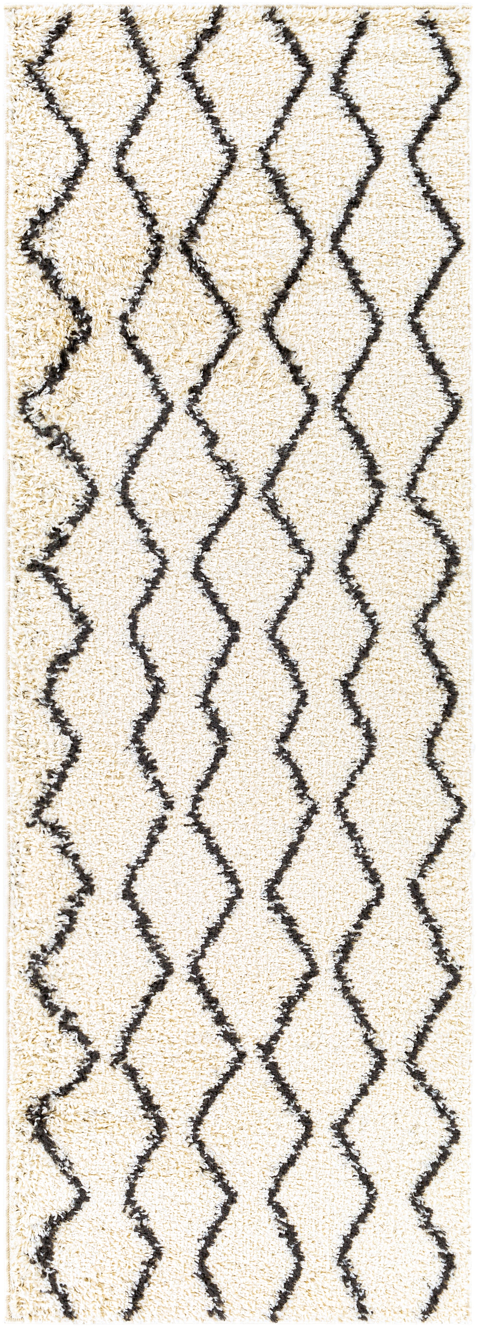 Surya Beni Shag Bsh-2301 Charcoal, Cream Area Rug