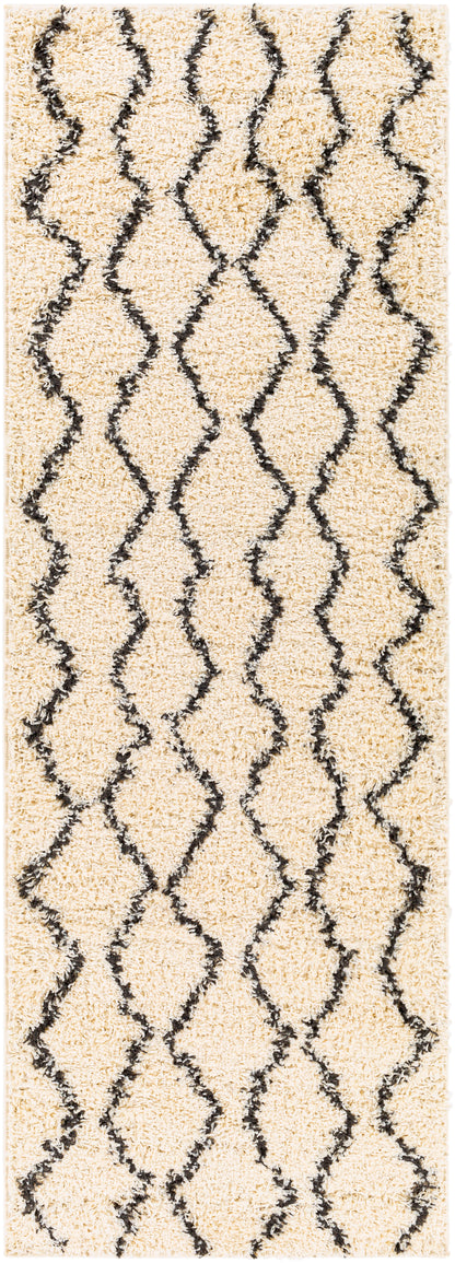 Surya Beni Shag Bsh-2302 Charcoal, Cream Area Rug