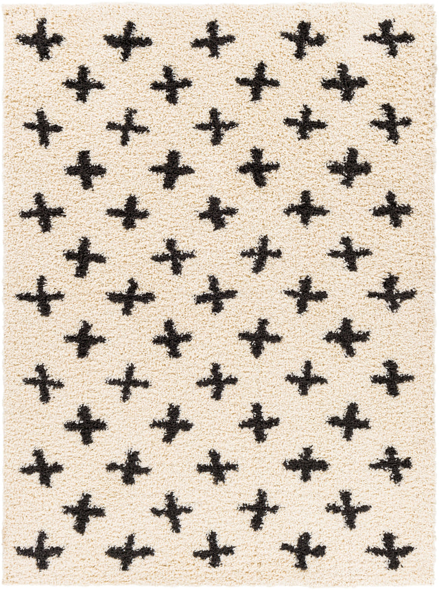 Surya Beni Shag Bsh-2304 Charcoal, Cream Rugs.