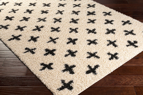 Surya Beni Shag Bsh-2304 Charcoal, Cream Rugs.
