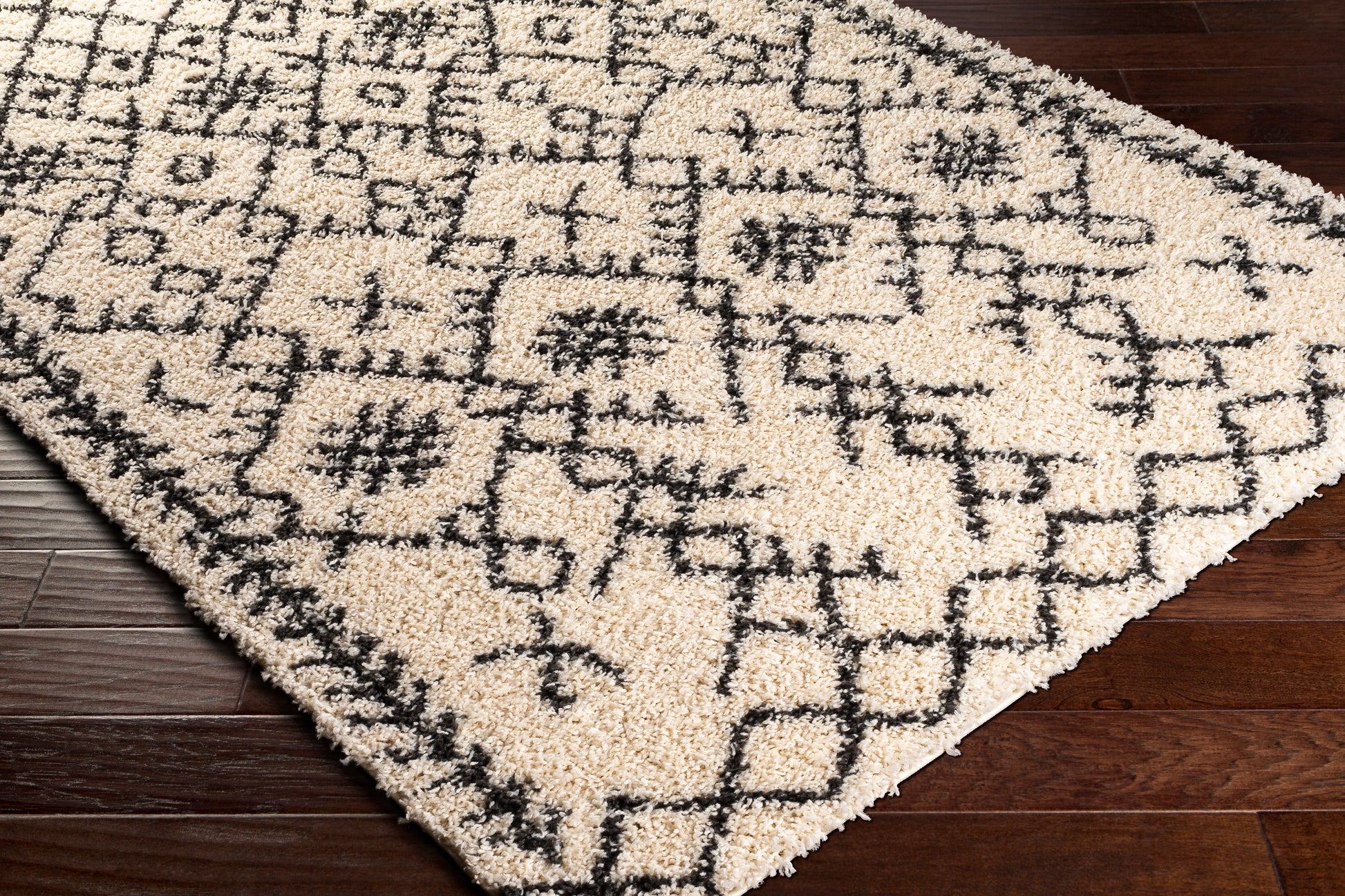 Surya Beni Shag Bsh-2306 Charcoal, Cream Area Rug