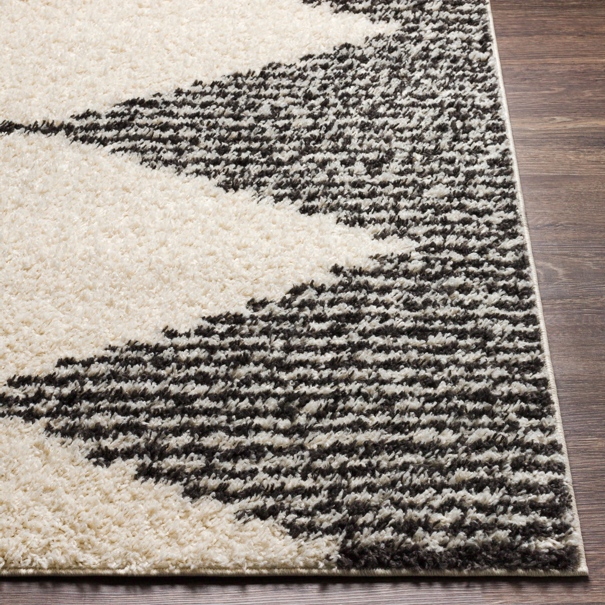 Surya Beni Shag Bsh-2308 Charcoal, Cream Area Rug