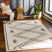 Surya Beni Shag Bsh-2315 Charcoal, Cream Area Rug