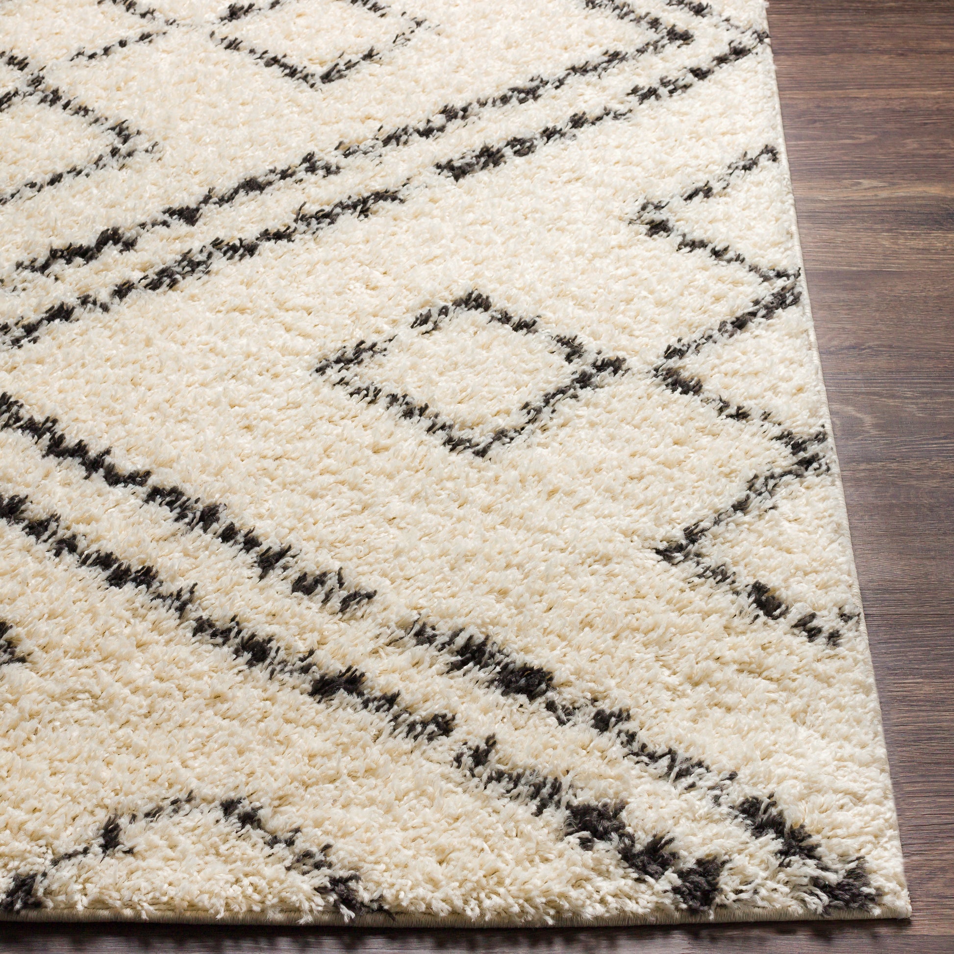 Surya Beni Shag Bsh-2331 Charcoal, Cream Area Rug