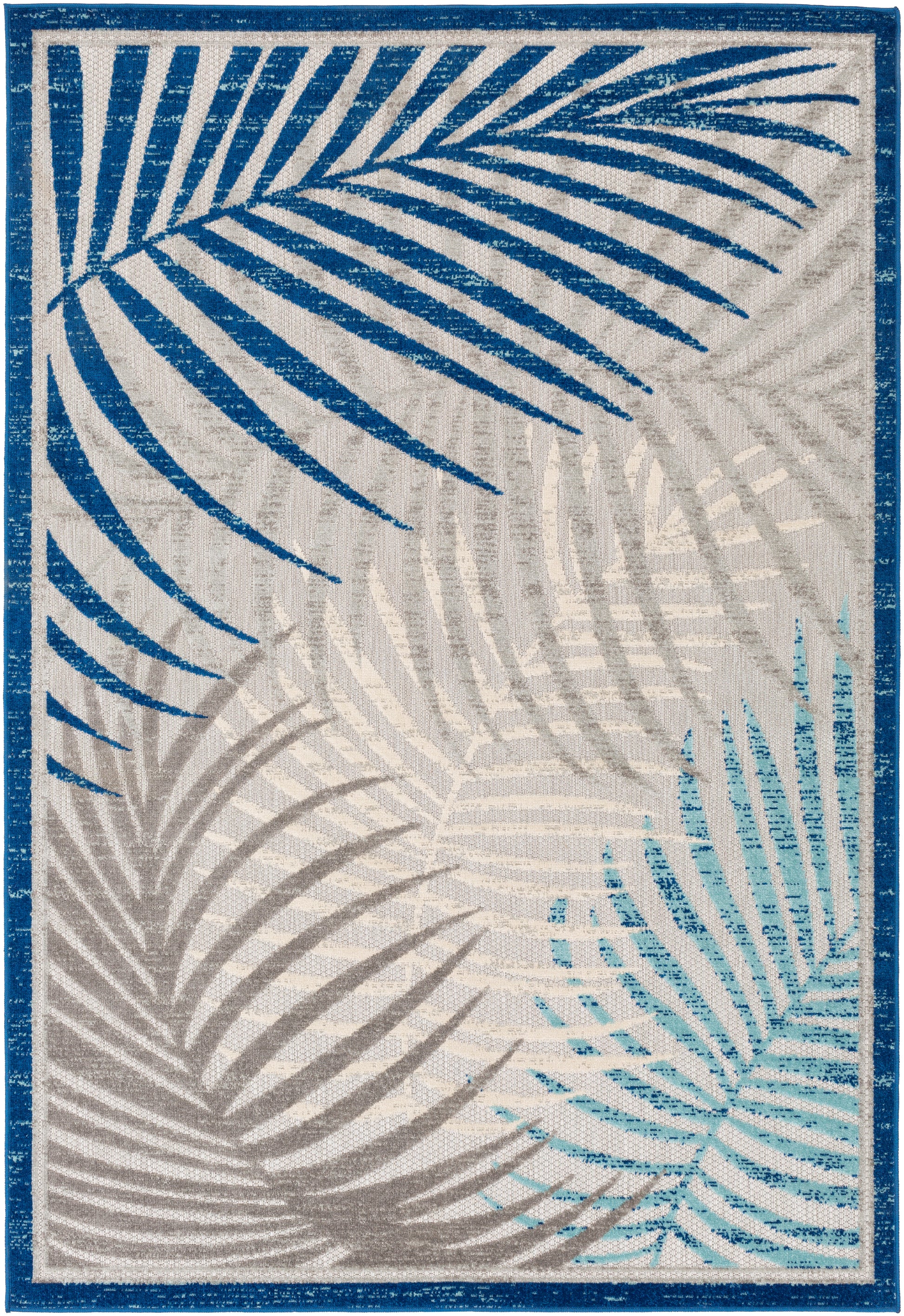 Surya Big Sur Bsr-2312 Dark Blue, Aqua, Taupe, Cream Area Rug