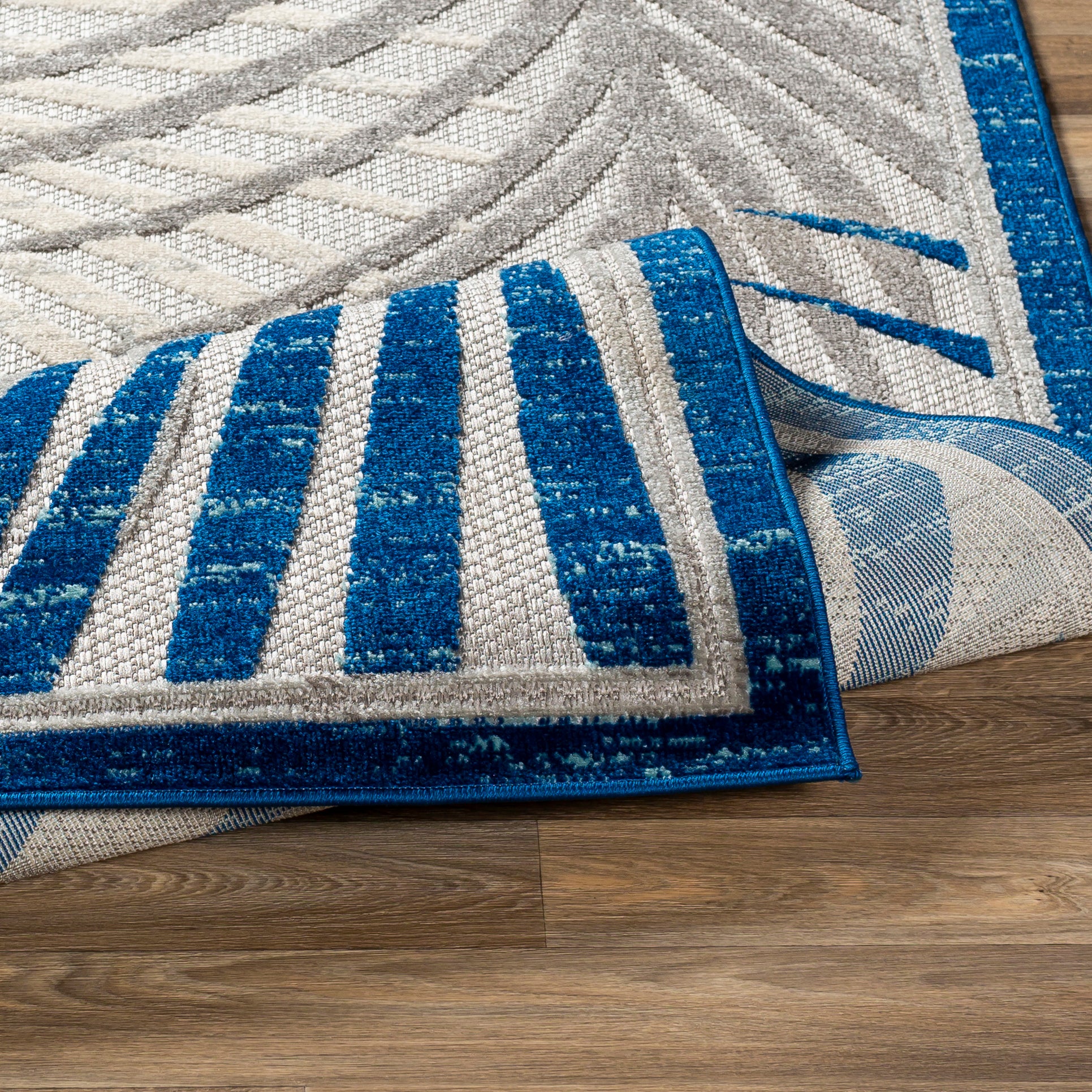 Surya Big Sur Bsr-2312 Dark Blue, Aqua, Taupe, Cream Area Rug