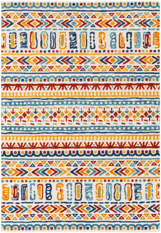 Surya Big Sur Bsr-2314 Aqua, Mustard, Rust, Burnt Orange Area Rug