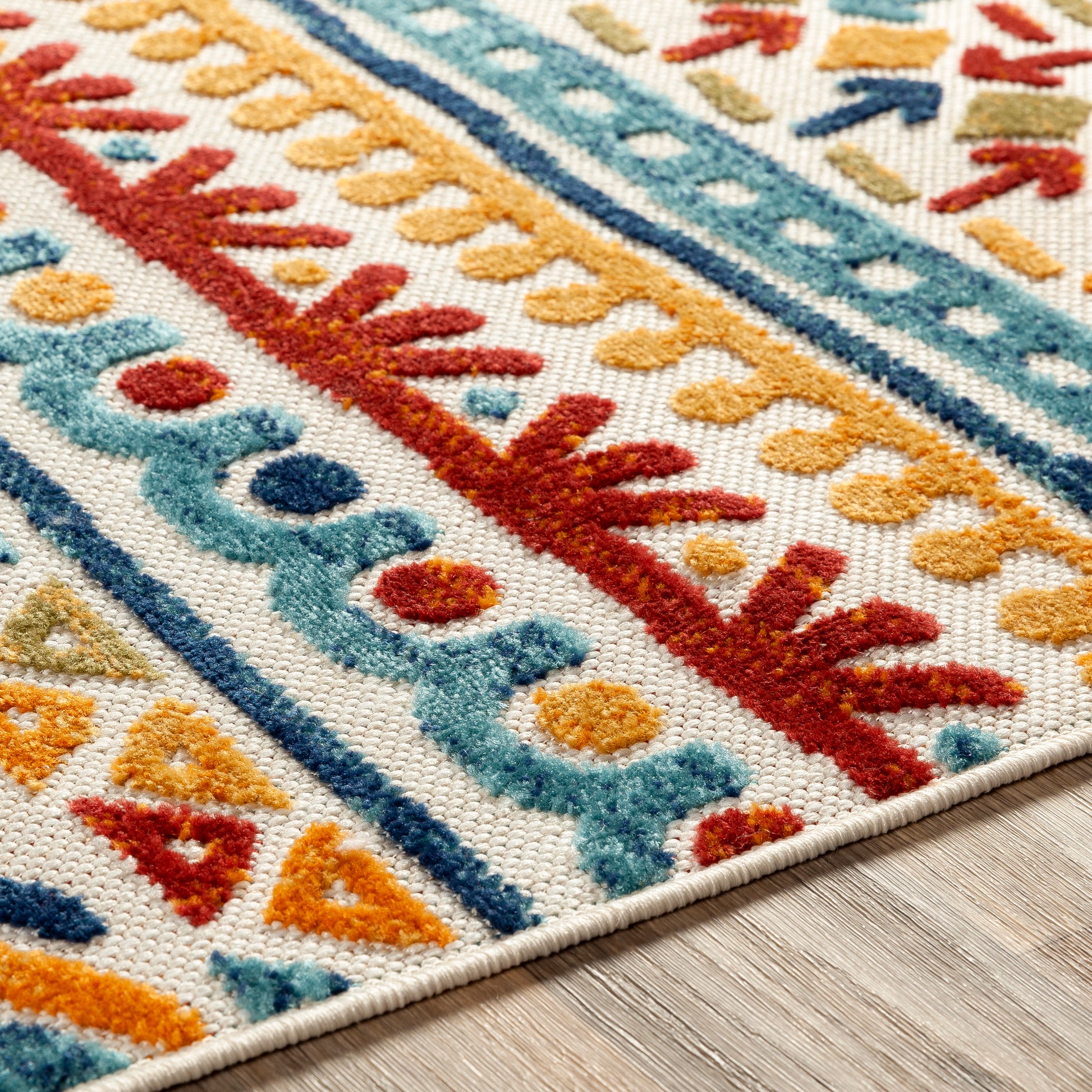 Surya Big Sur Bsr-2314 Aqua, Mustard, Rust, Burnt Orange Area Rug