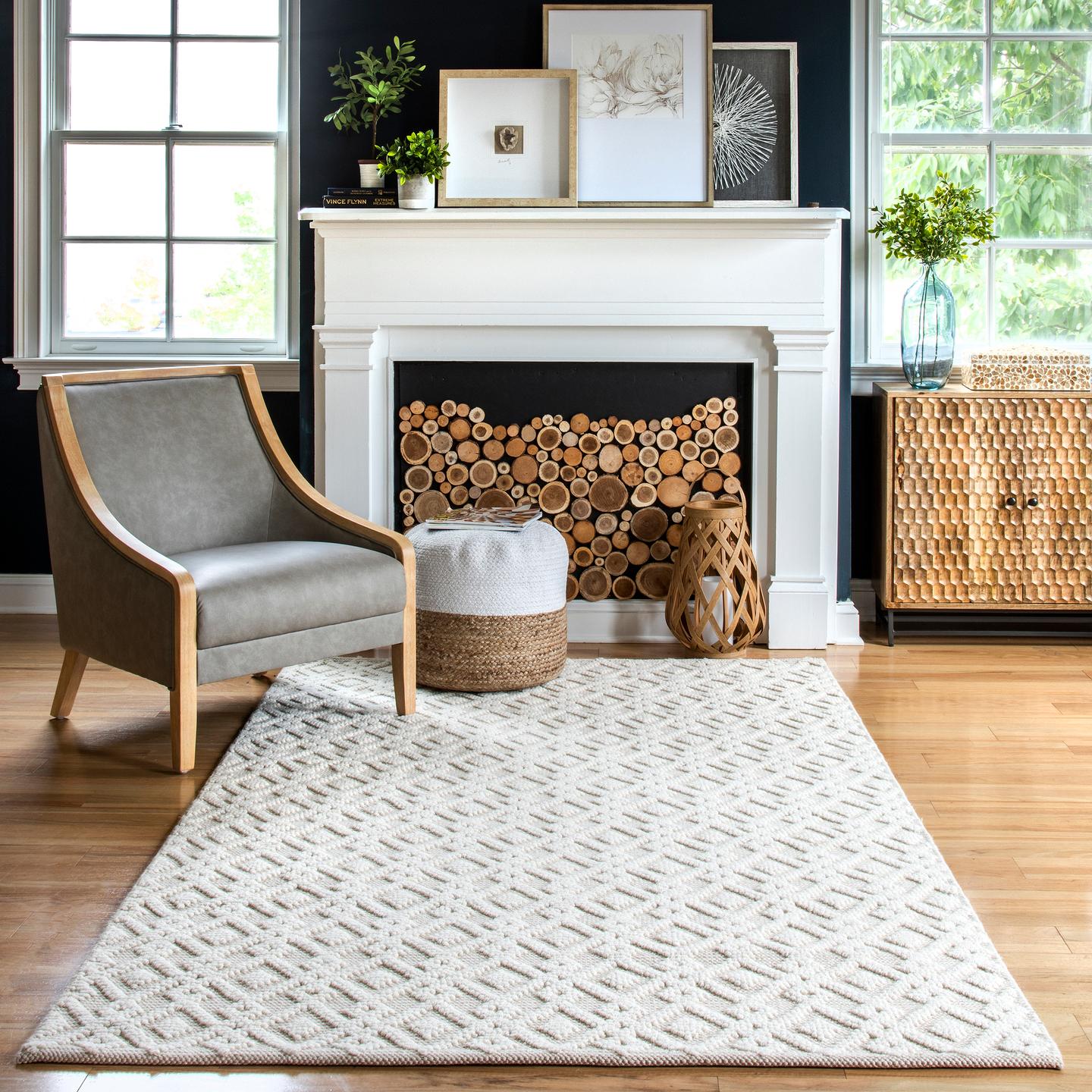 Nuloom Kadence Trellis Texture Nka3270A Ivory Area Rug