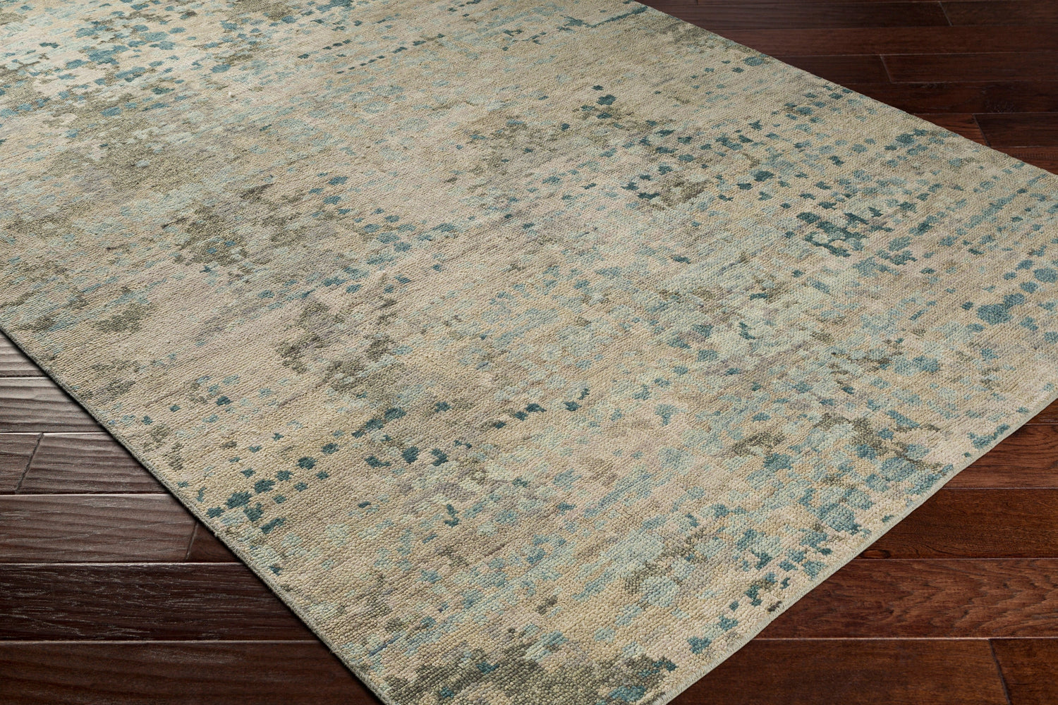 Surya Biscayne Bsy-2308 Teal, Sage, Dark Green, Medium Gray Rugs.
