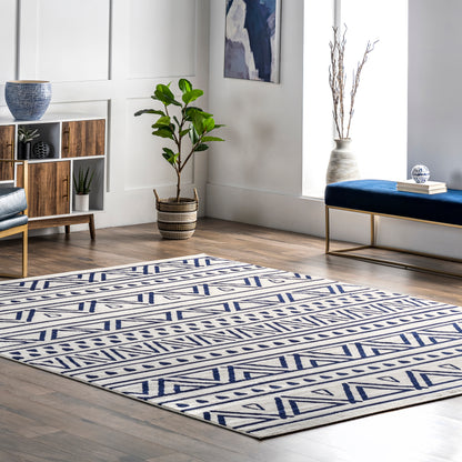 Nuloom Cecilia Tribal Bands Nce1731A Blue Area Rug