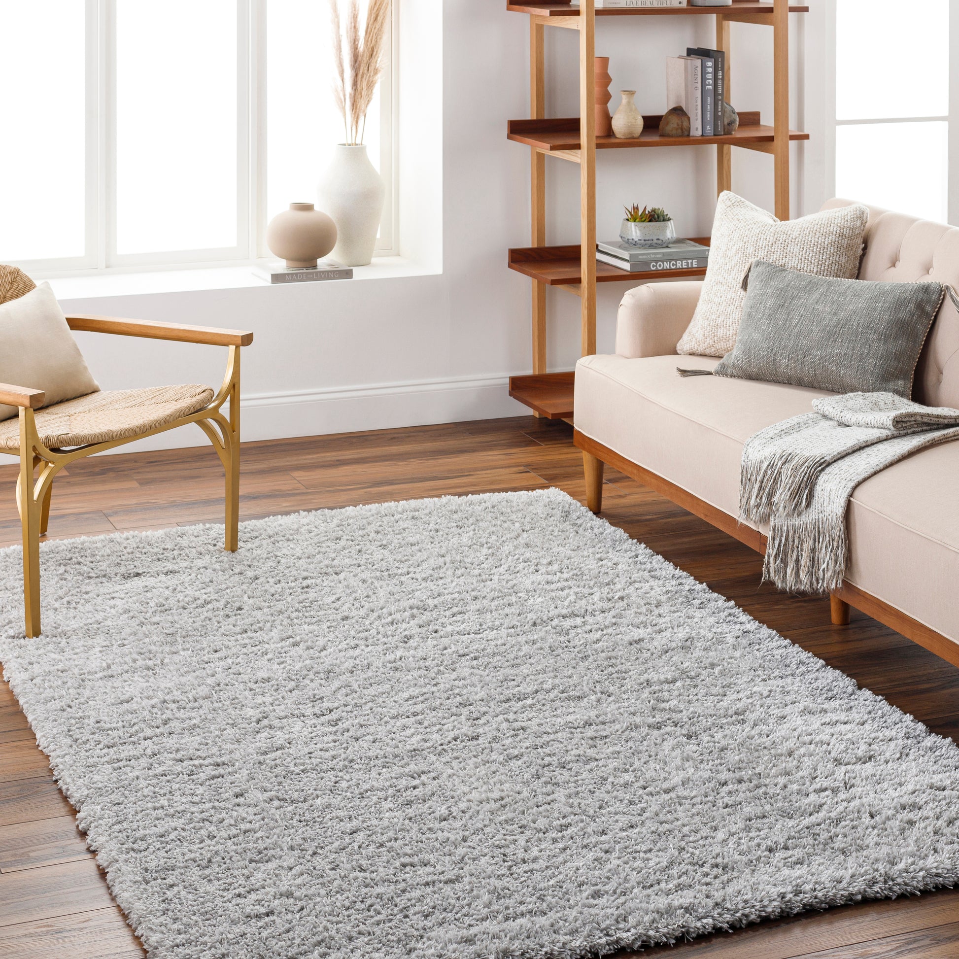 Surya Bogota Shag Btg-2303 Light Grey Area Rug