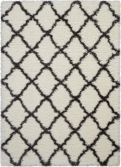 Nourison Luxe Shag Lxs02 White Shag Area Rug